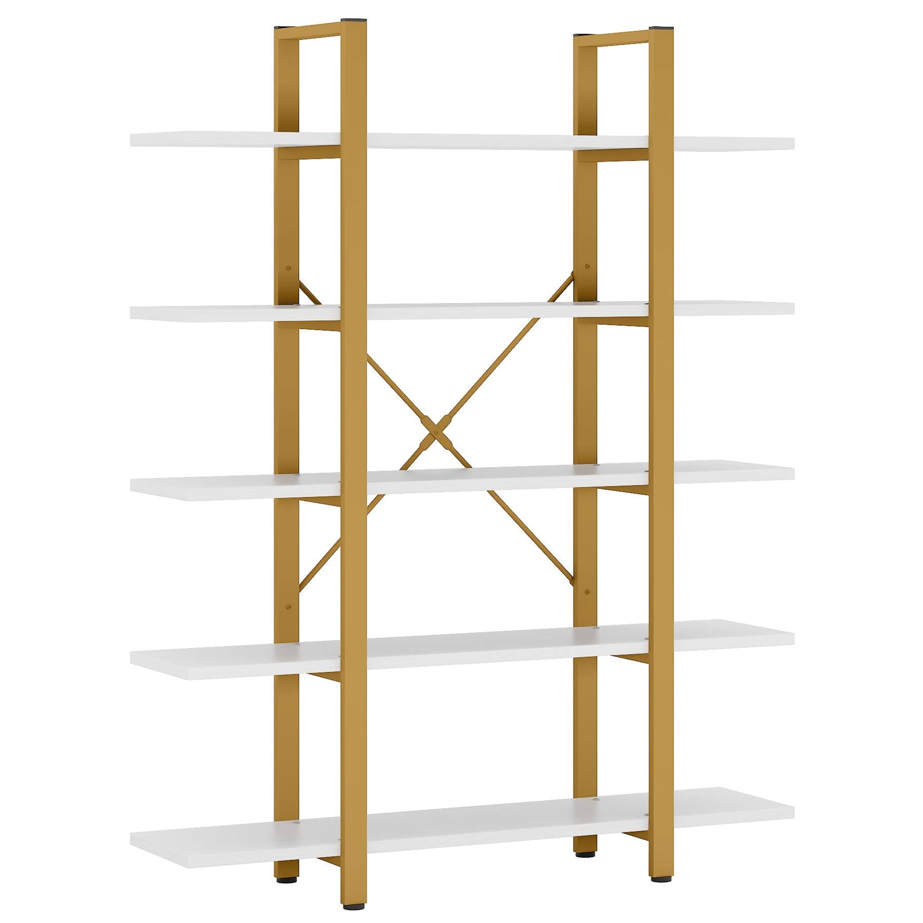 Tribesigns 5-Tier Bookshelf, Vintage Industrial Style Bookcase Tribesigns