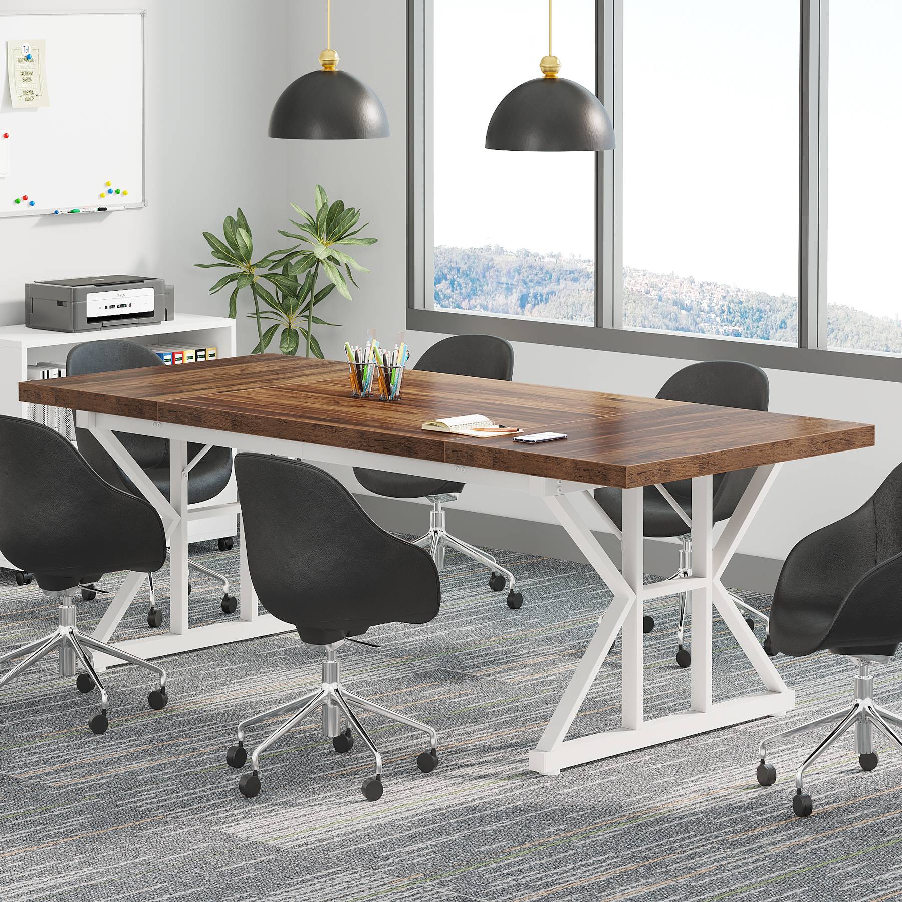 180cm Conference Table, Rectangle Meeting Room Table Executive Desk