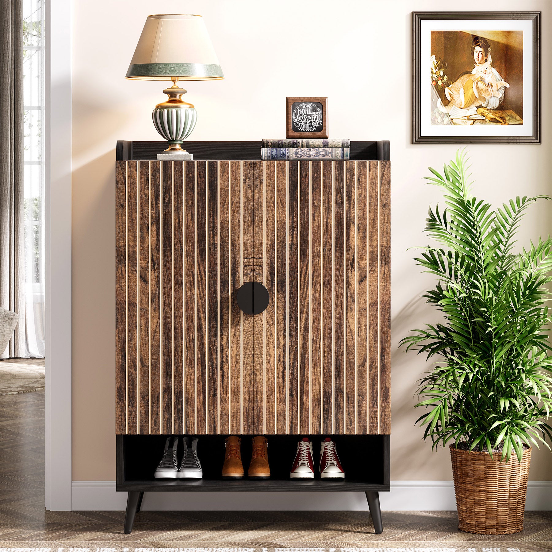 7-Tier Shoe Cabinet, Shoe Storage Organizer with Adjustable Shelves