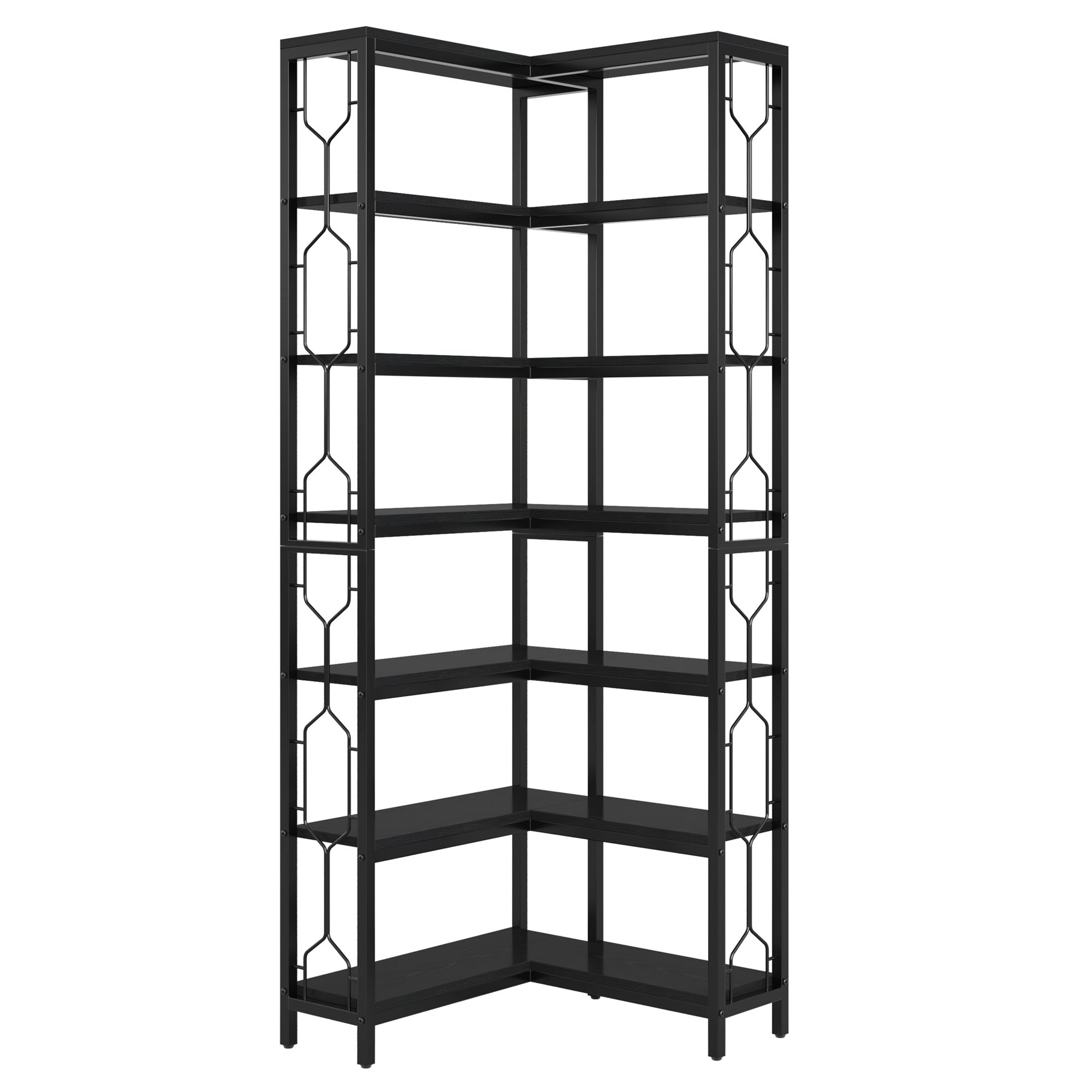 Industrial 7-Tier Corner Bookshelf Etagere
