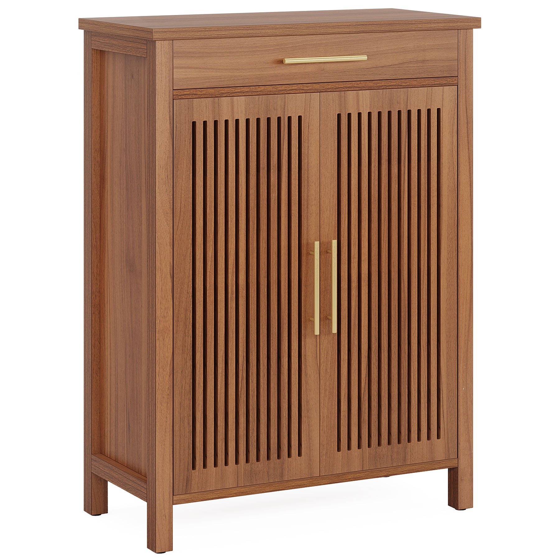 5-Tier Shoe Cabinet, Wooden Shoe Rack Organizer with Adjustable Shelves