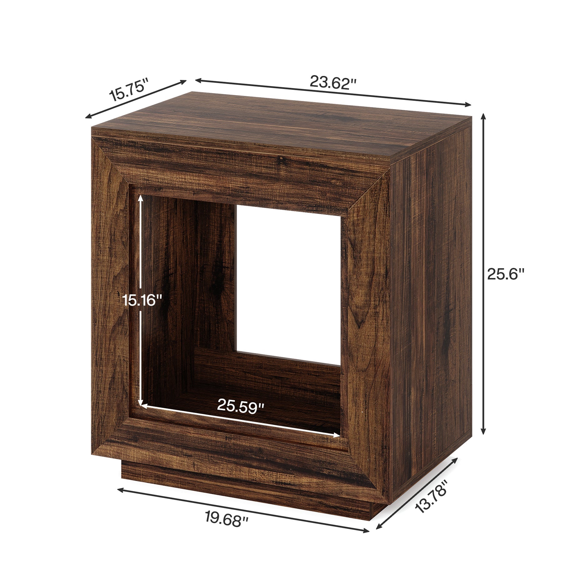 Wood End Table, Square Side Table Nightstands with Storage Tribesigns