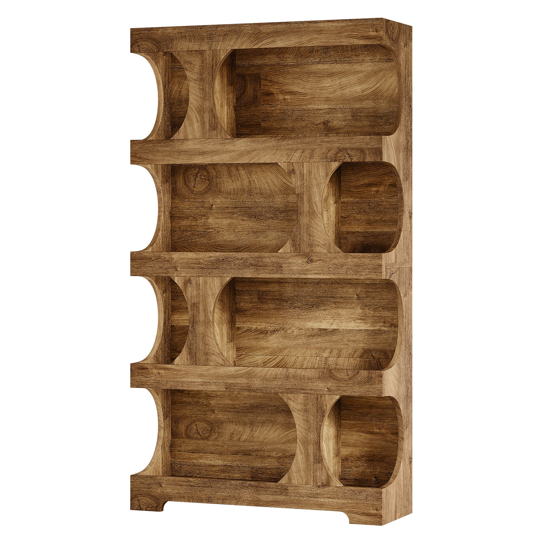 181 cm Tall Bookcase, 4-Tier Asymmetrical Bookshelf, 100 cm Wide Freestanding Display Shelf for Living Room or Home Office