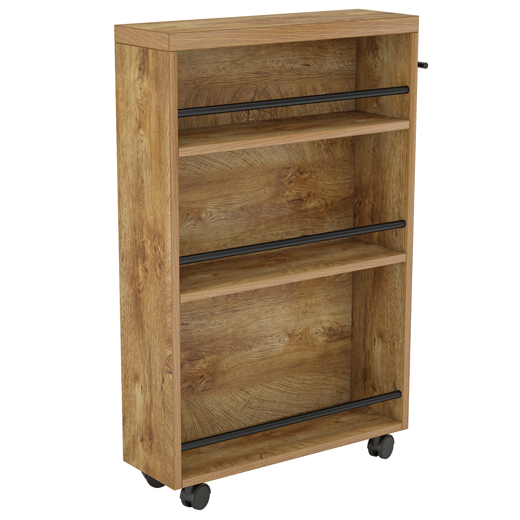 4-Tier Storage Cart, Slim Rolling Narrow Kitchen Cart for Small Place