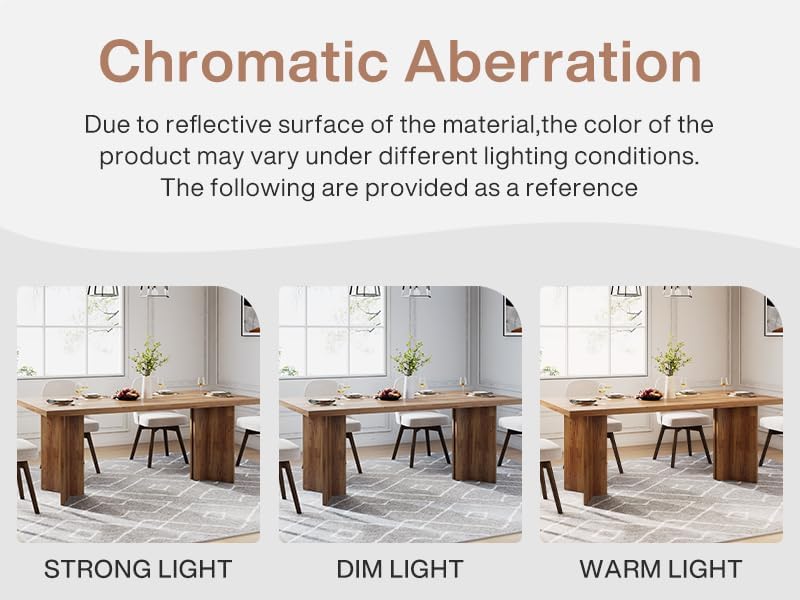 160cm Dining Table, Farmhouse Kitchen Table with Large Tabletop for 4-6 People