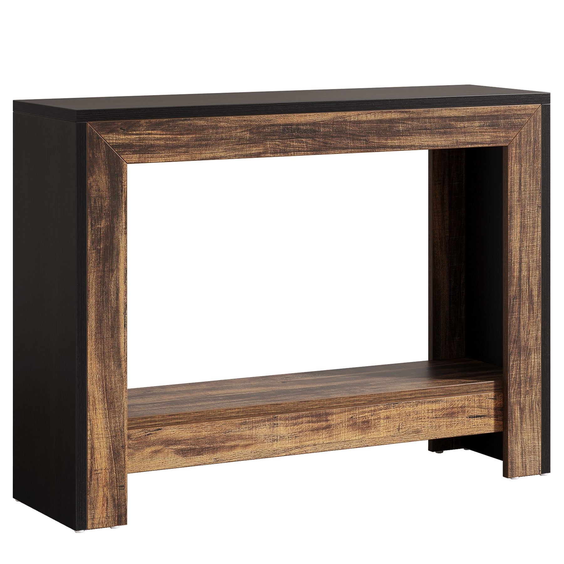 105cm Narrow Console Table with Storage Shelf, Rustic Entryway & Sofa Table