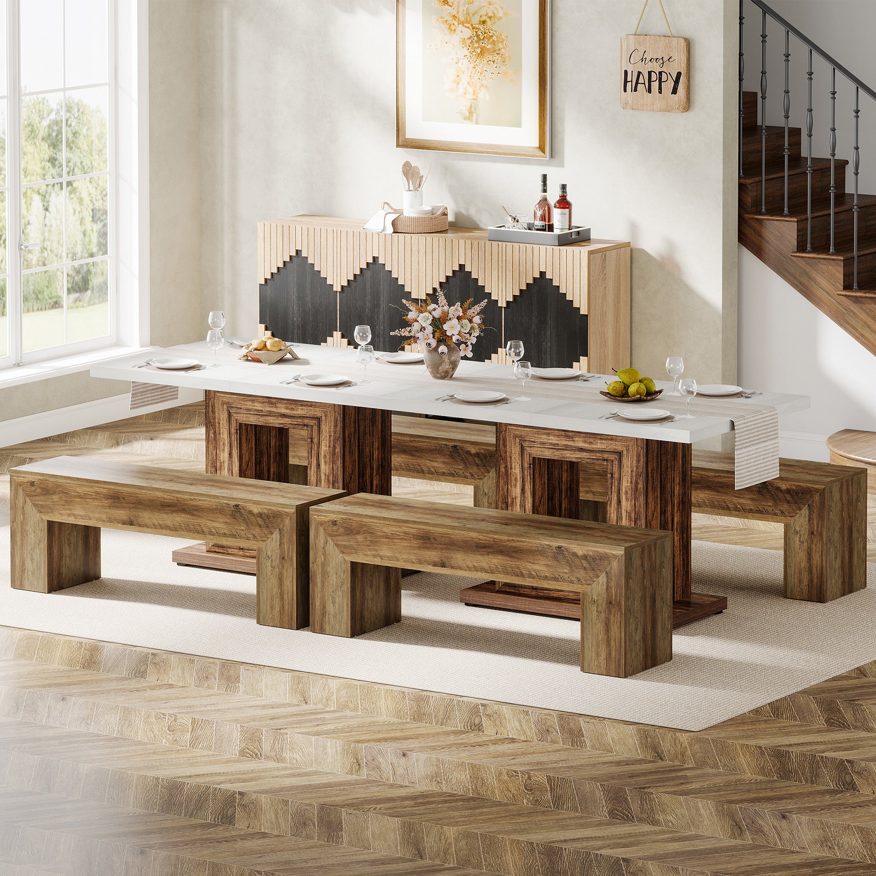 120cm Wooden Entryway Bench Seat, Farmhouse Bench for Bedroom, Living Room & Hallway