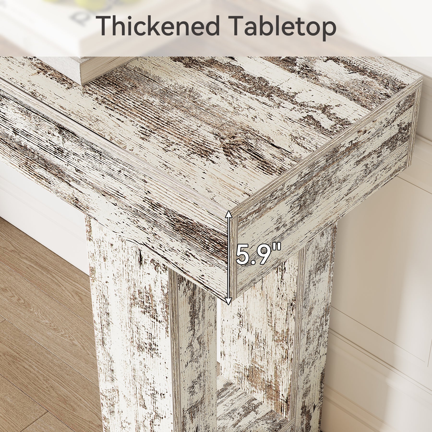 160cm Console Table, Farmhouse Wooden Sofa Table Entryway Table
