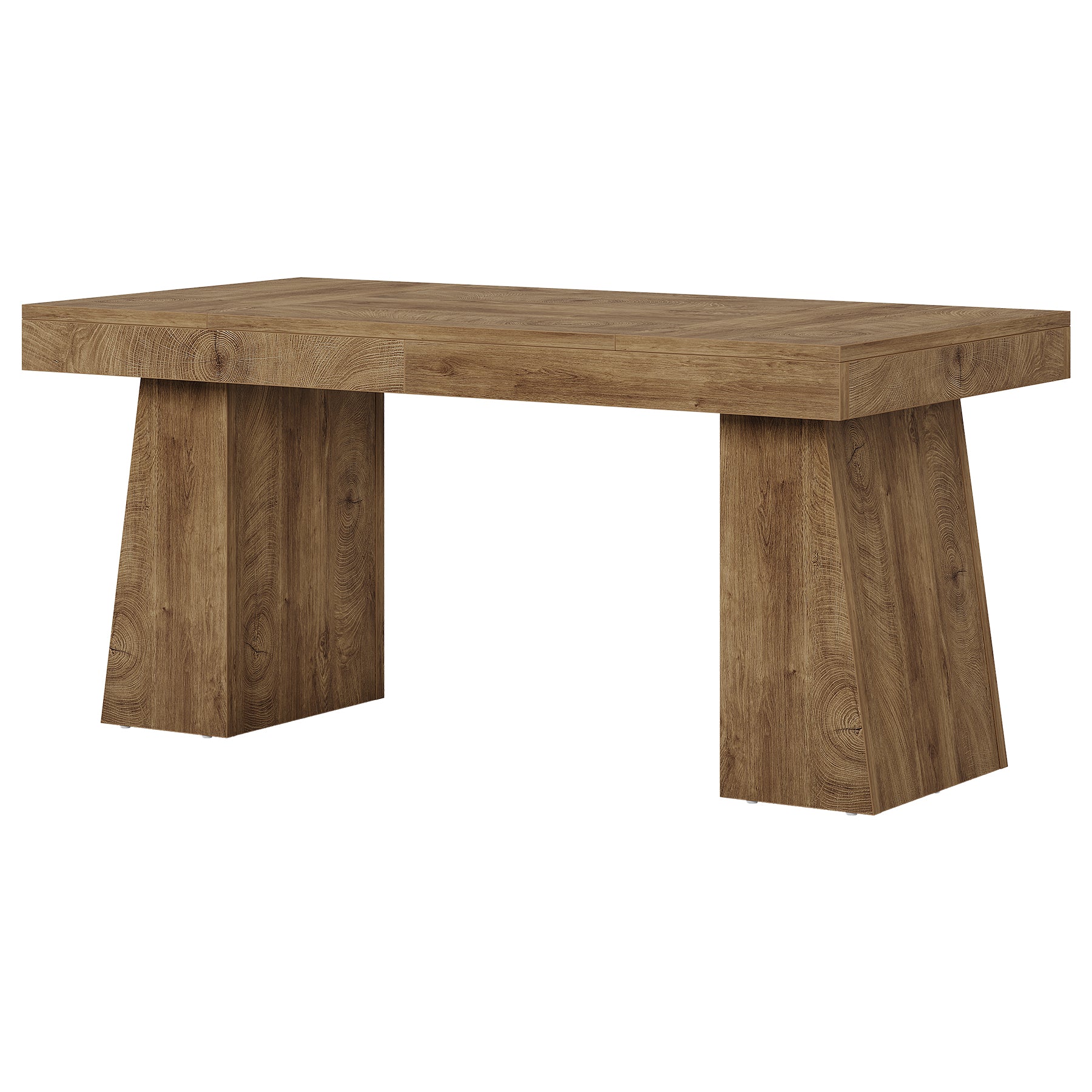 140cm Modern Executive Desk with Double Trapezoid Base, Heavy-Duty Computer Desk for Home Office