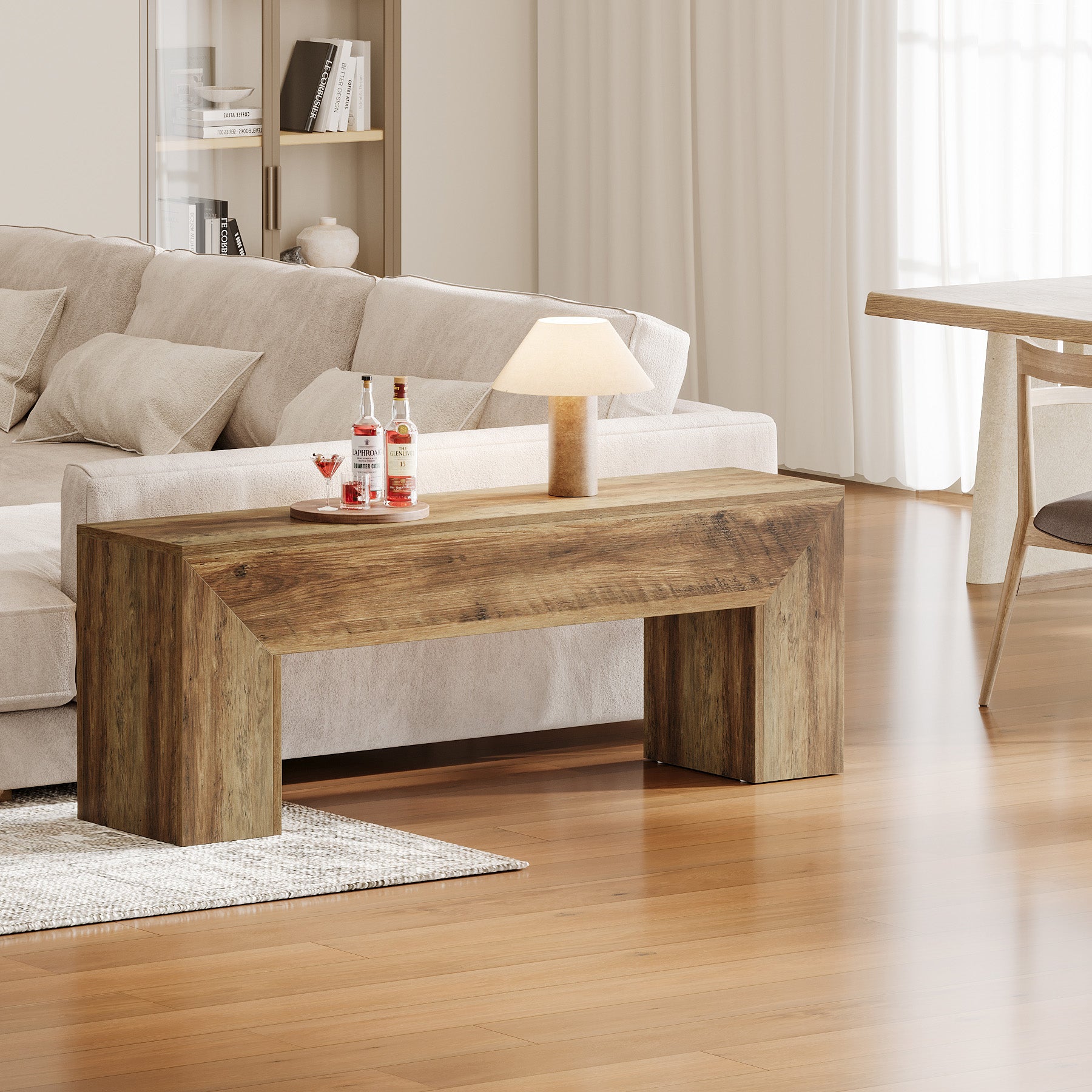 120cm Wooden Entryway Bench Seat, Farmhouse Bench for Bedroom, Living Room & Hallway