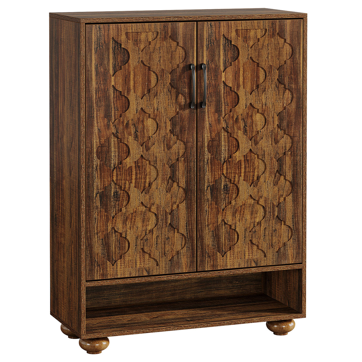 24 Pair Shoe Cabinet with Adjustable Shelves, Farmhouse Entryway Storage