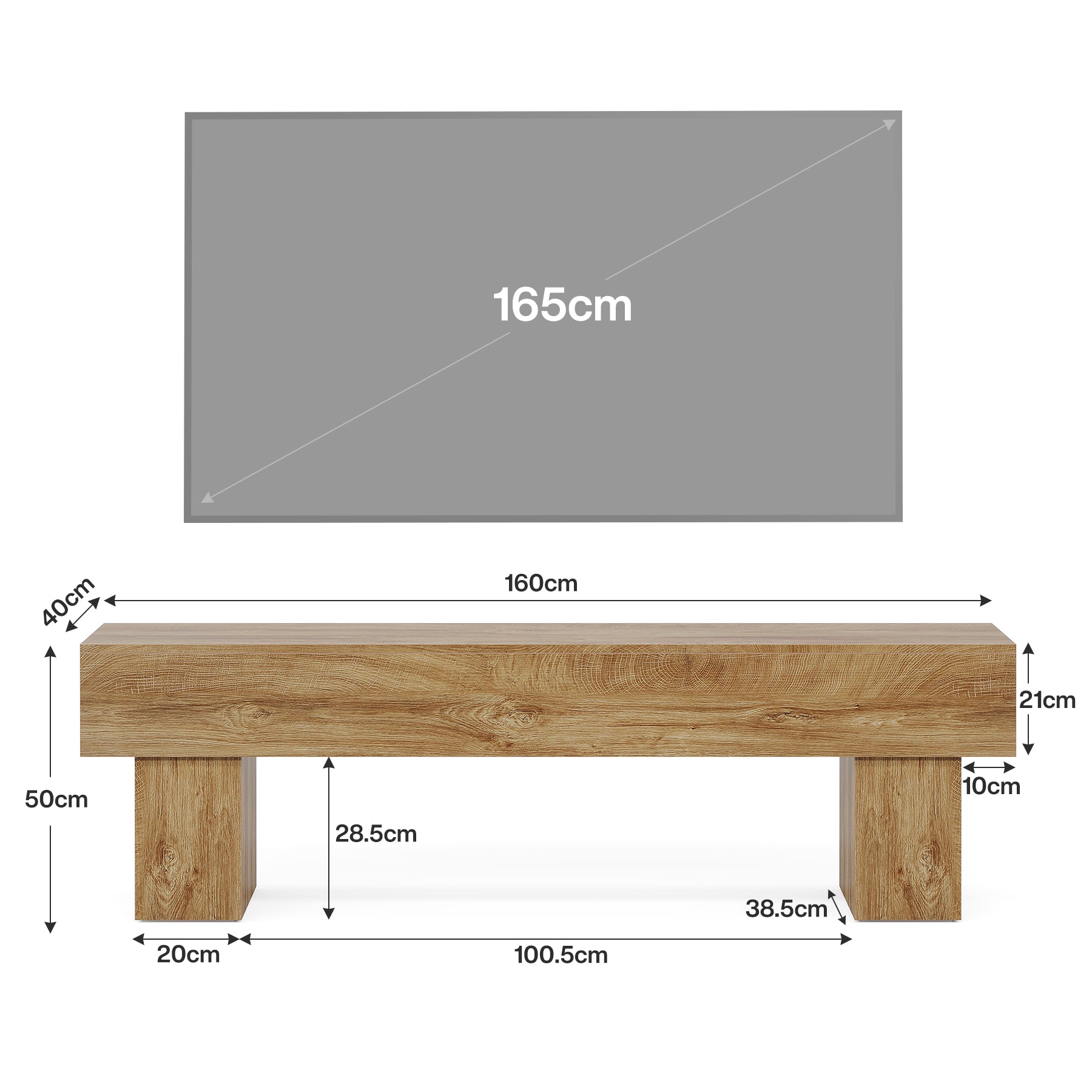 160cm Farmhouse Entertainment Unit, Low Wooden Media Console for Living Room