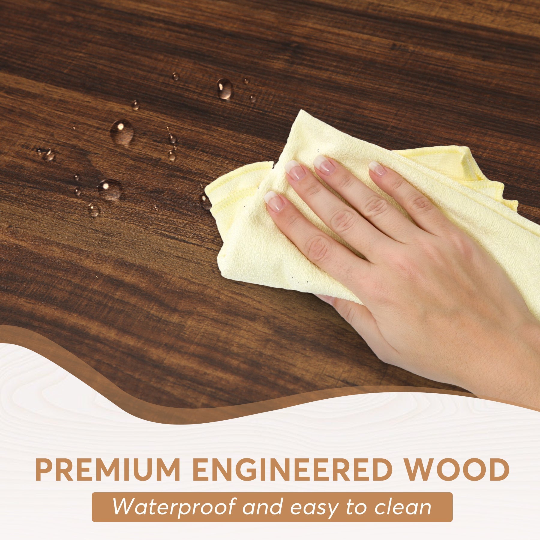 Wood Dining Table, Farmhouse 180cm Kitchen Table for 6 People