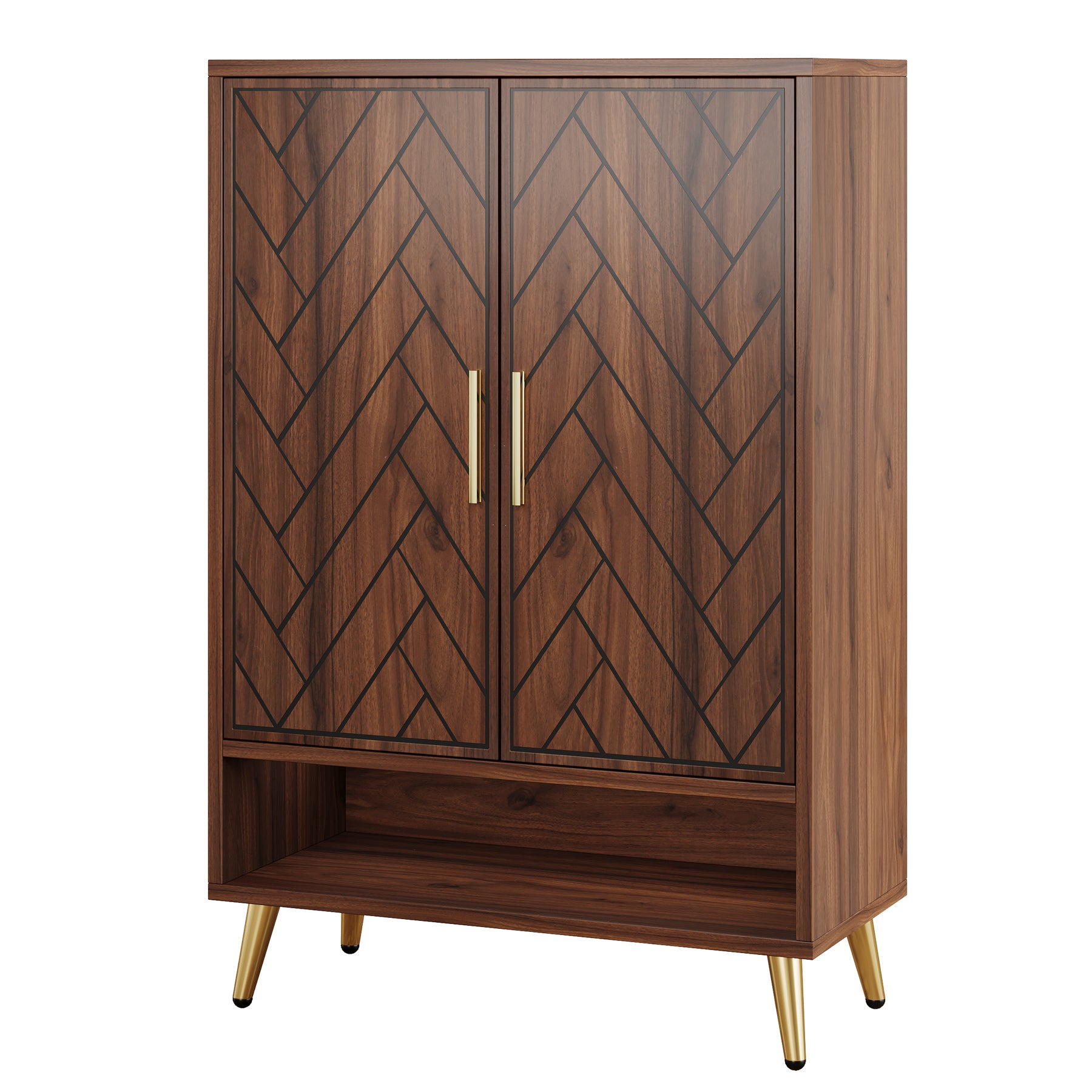 6-Tier Shoe Cabinet with Doors, 18-Pair Wooden Entryway Storage Unit with Adjustable Shelves