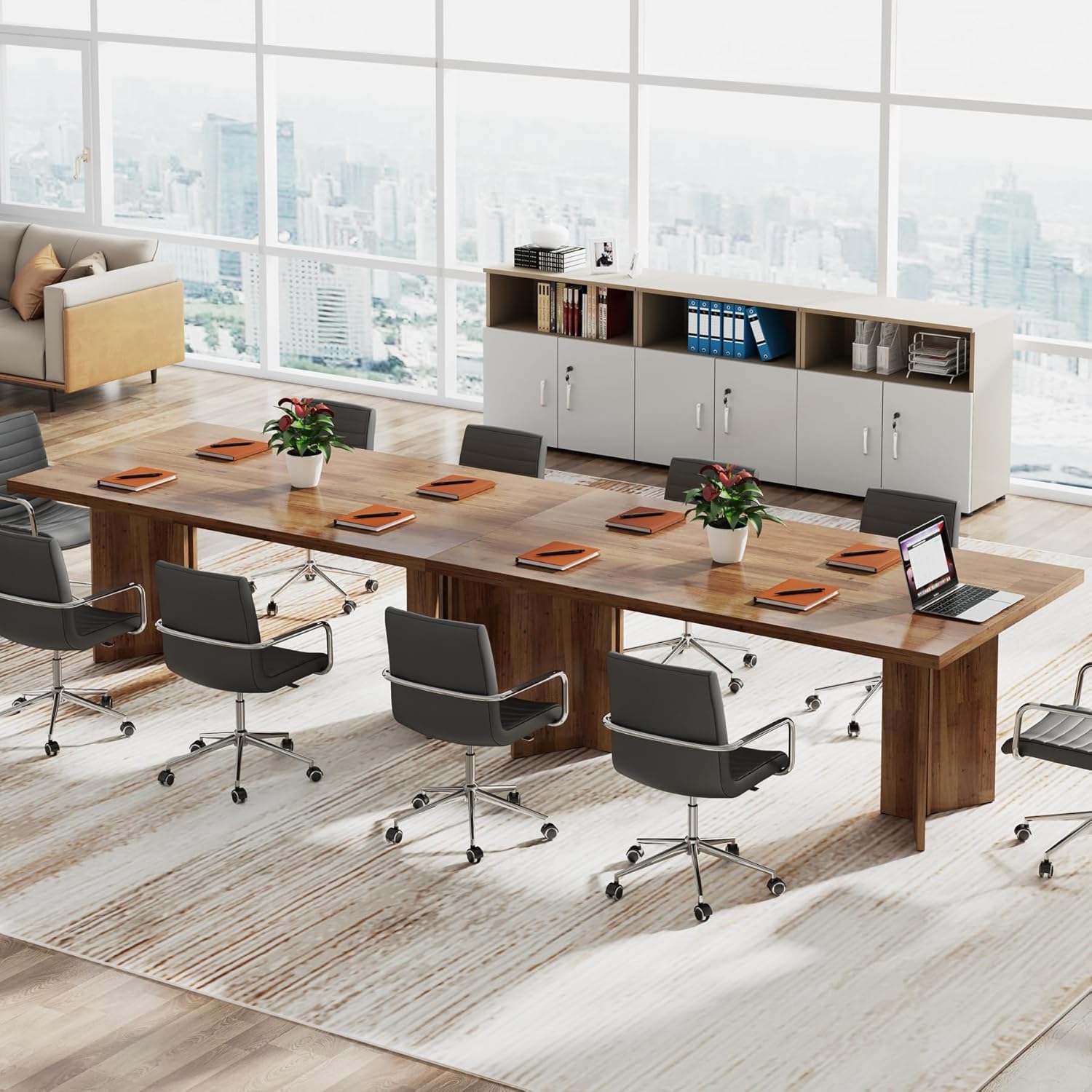 160cm Computer Desk, Vintage Executive Desk Office Desk Conference Table