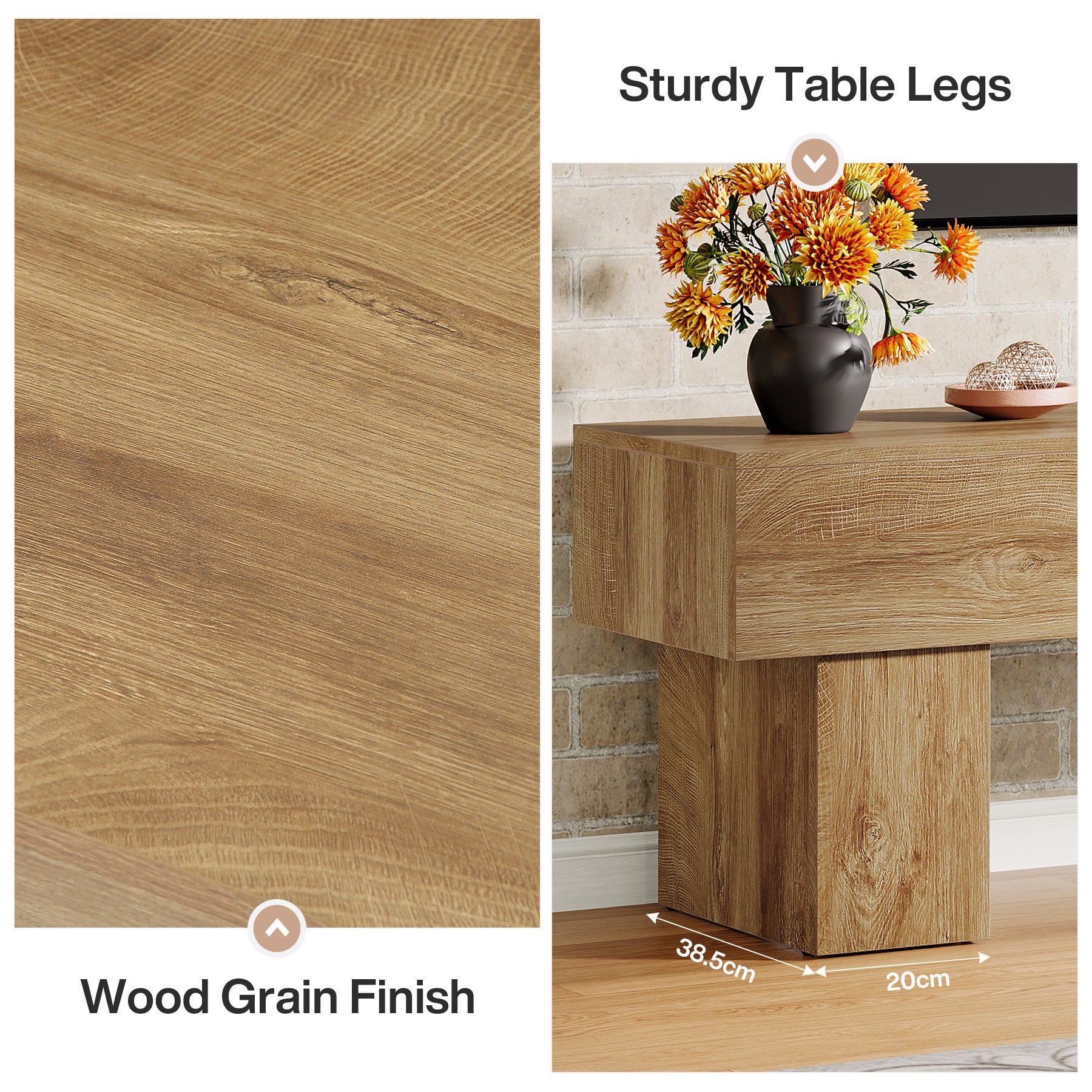 160cm Farmhouse Entertainment Unit, Low Wooden Media Console for Living Room