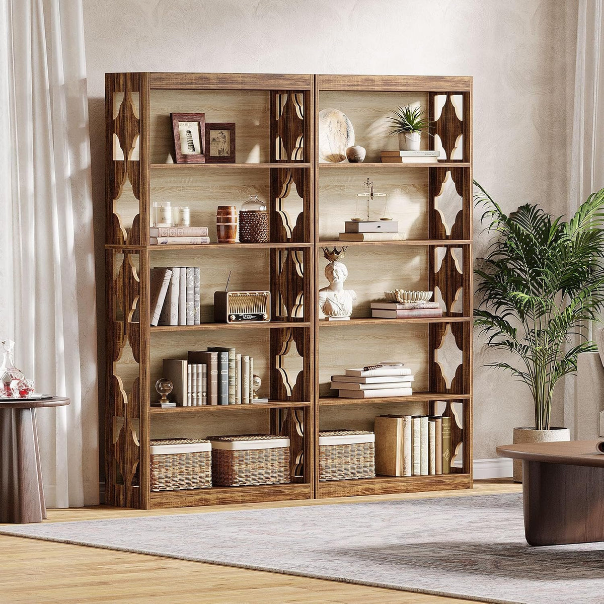 178 cm Tall 6 Tier Bookshelf, Modern Storage & Display Bookcase