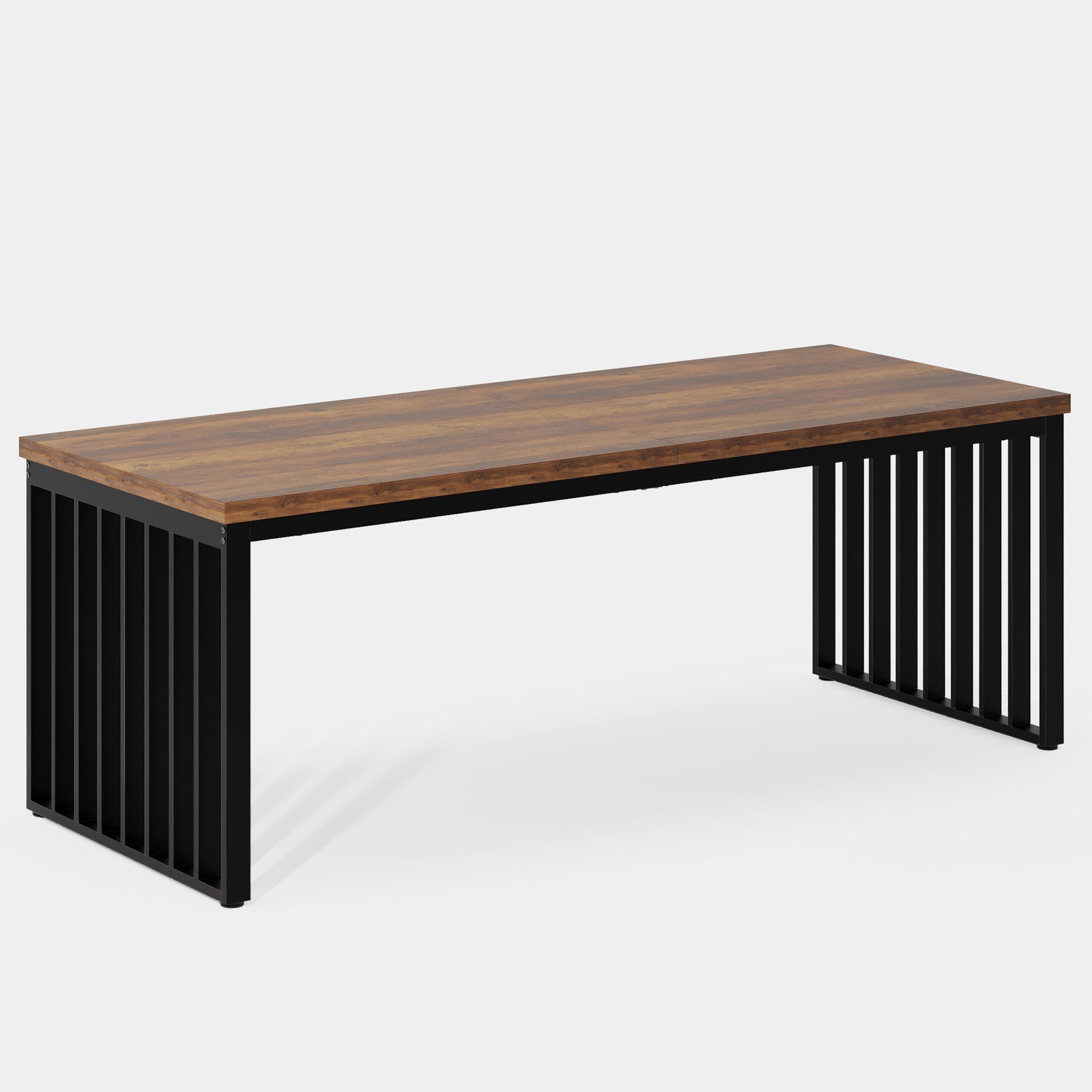 180cm Computer Desk with Metal Frame, Industrial Workstation Desk for Home Office or Study