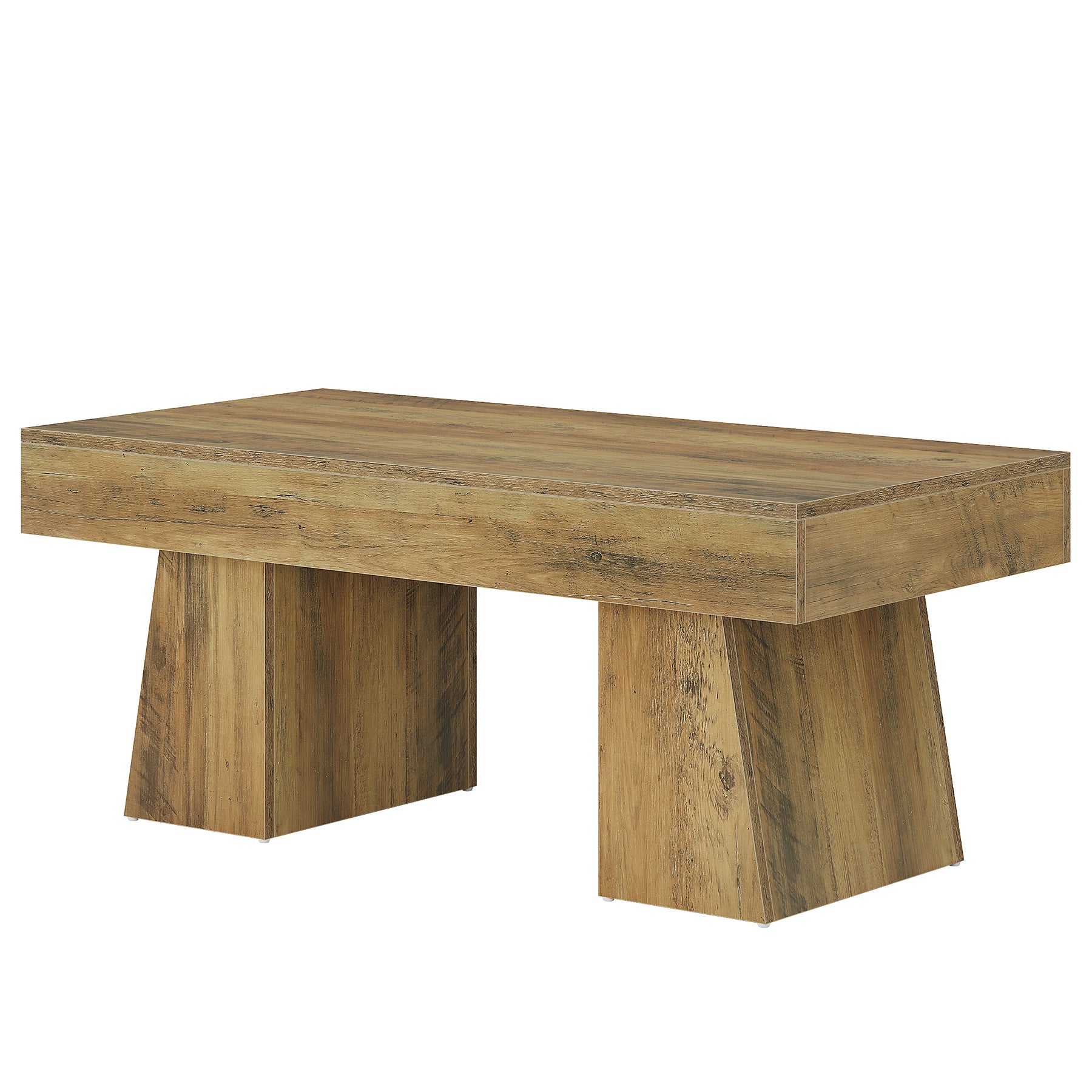 120cm Farmhouse Coffee Table, Rectangular Wooden Centre Table for Living Room