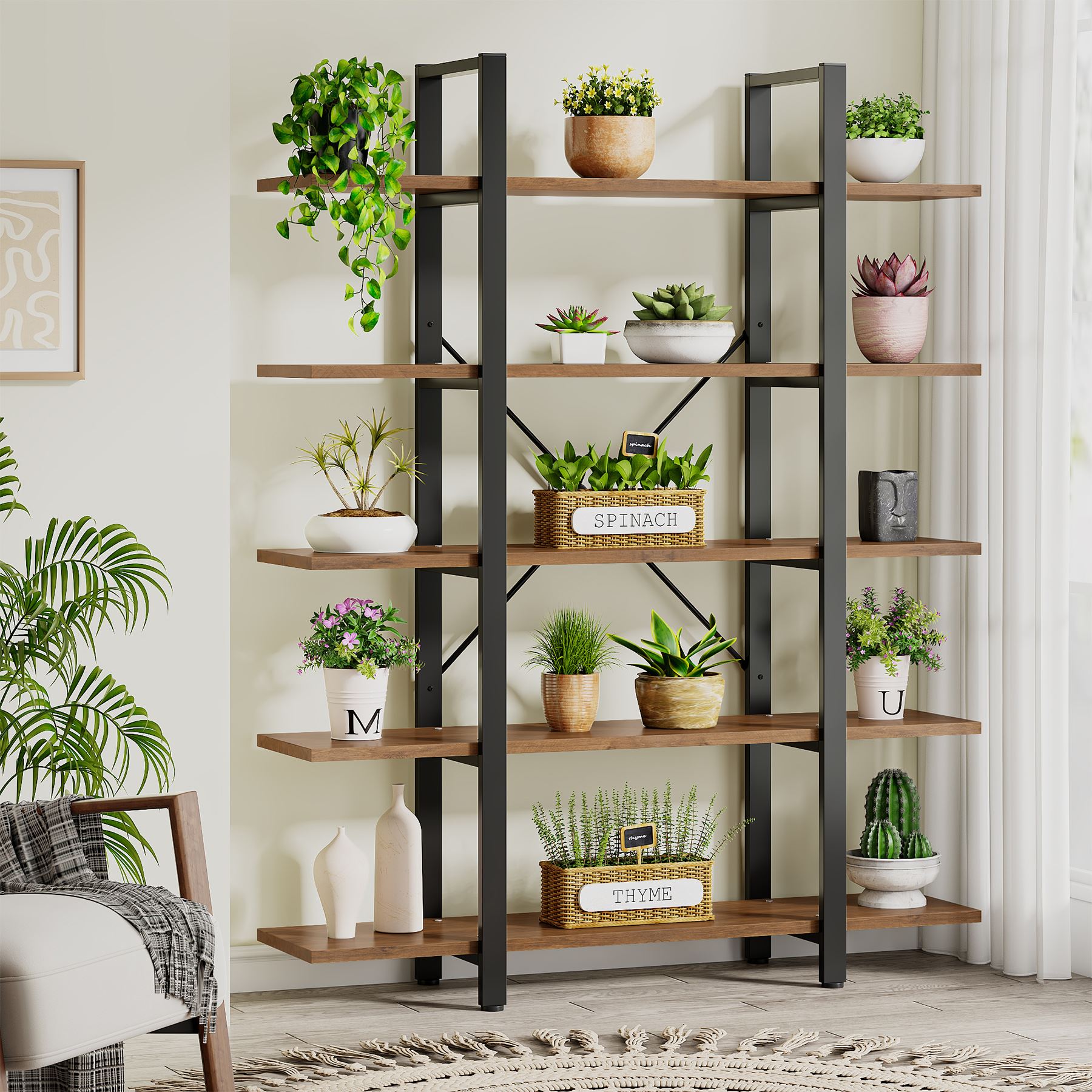 Tribesigns 5 - Tier Bookshelf, Open Etagere Bookcase Storage Display Rack Tribesigns