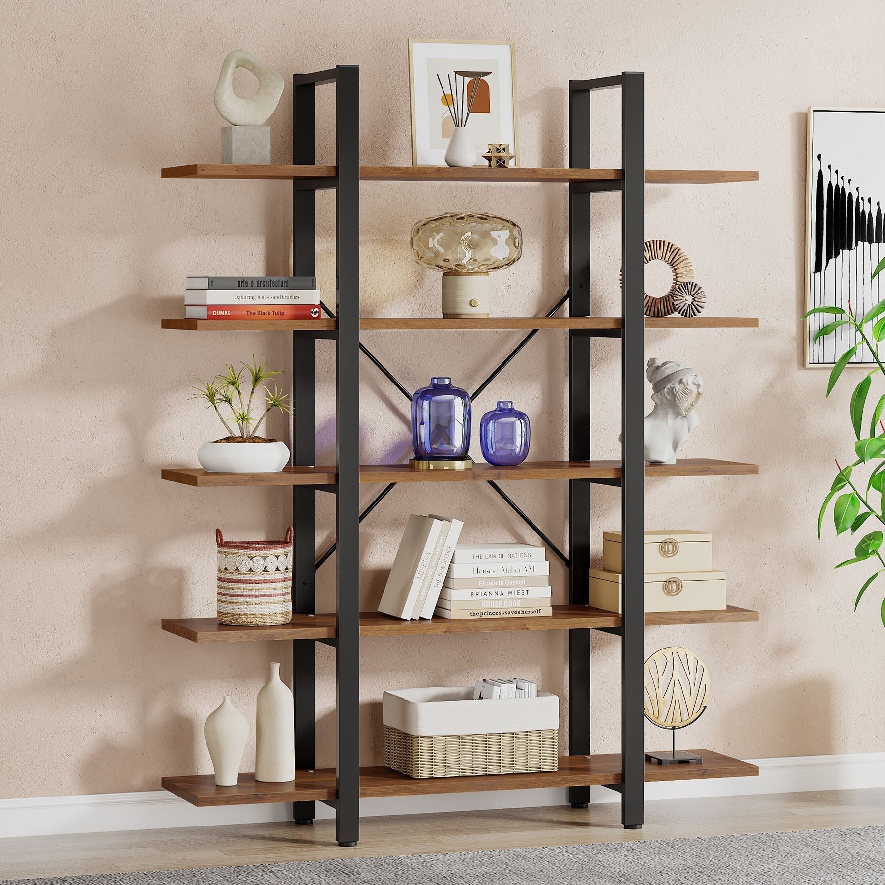 Tribesigns 5 - Tier Bookshelf, Open Etagere Bookcase Storage Display Rack Tribesigns