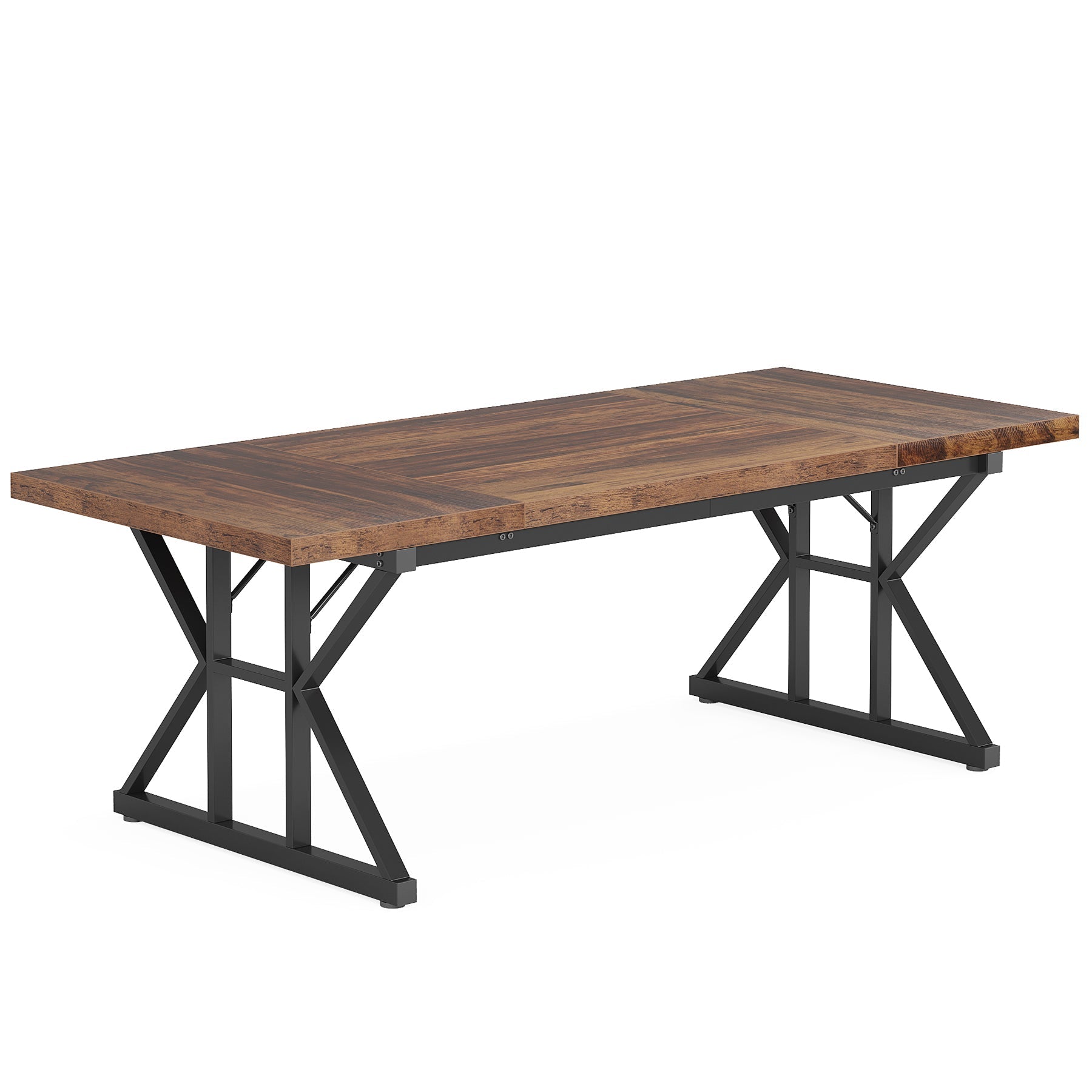 Wood Dining Table, Farmhouse 180cm Kitchen Table for 6 People
