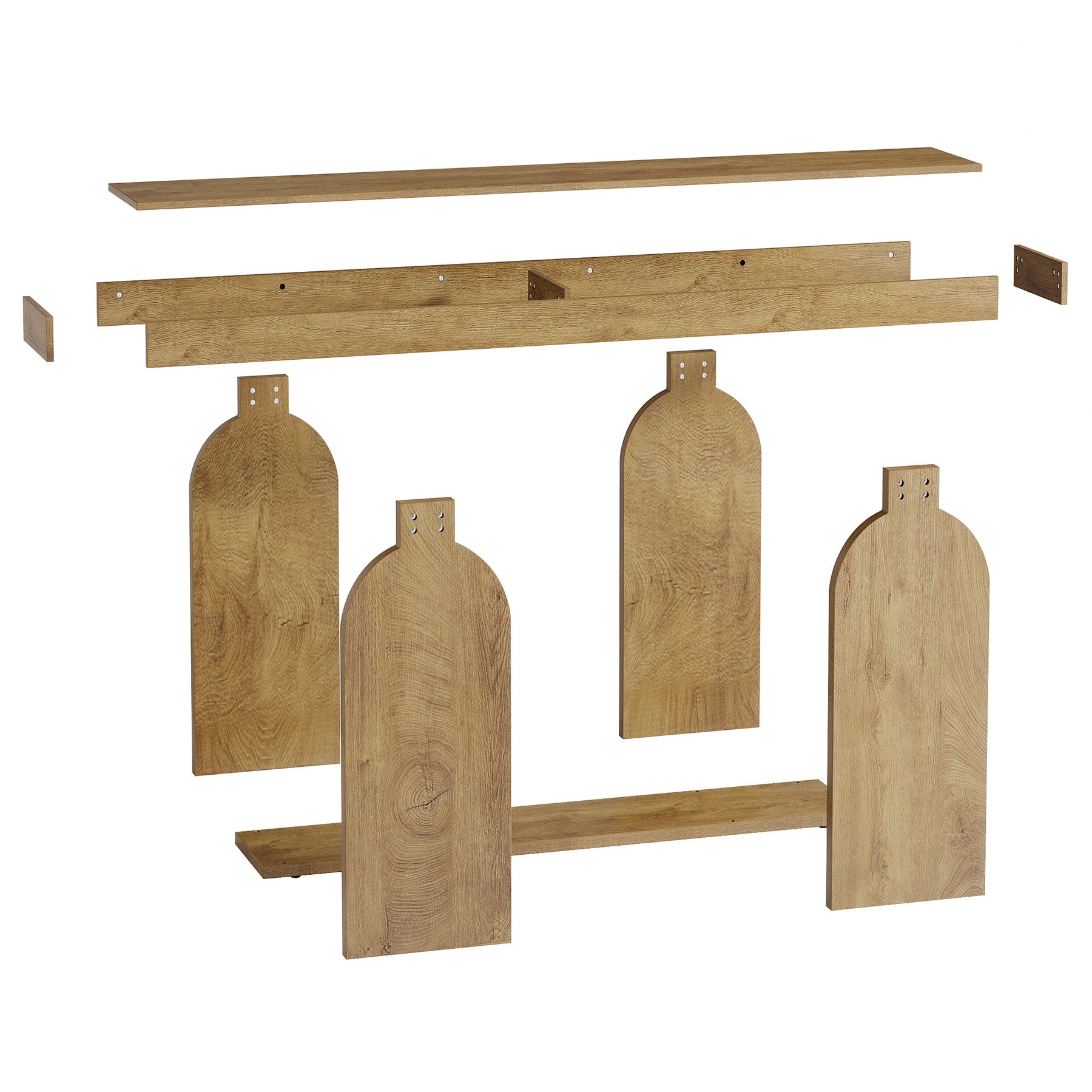 180cm Extra Long Farmhouse Console Table with 2-Tier Storage Shelf, Wooden Entryway & Sofa Table