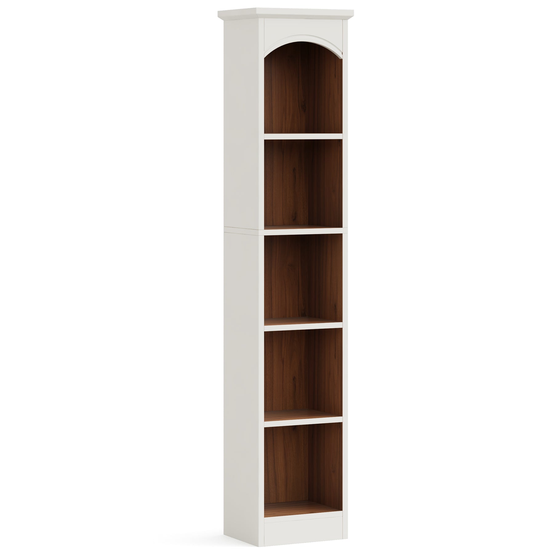 70.9" Narrow Bookcase, 5-Tier Cube Bookshelf Display Rack with Storage