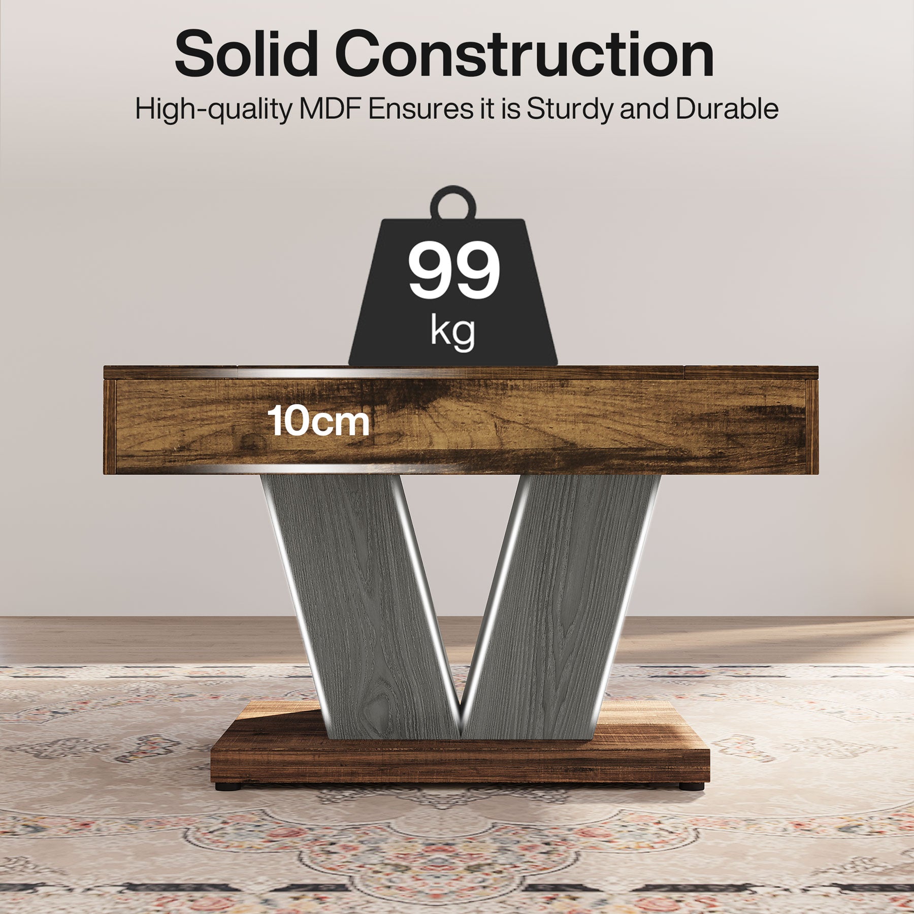 80 cm Coffee Table, Square Center Table Cocktail Tea Accent Table