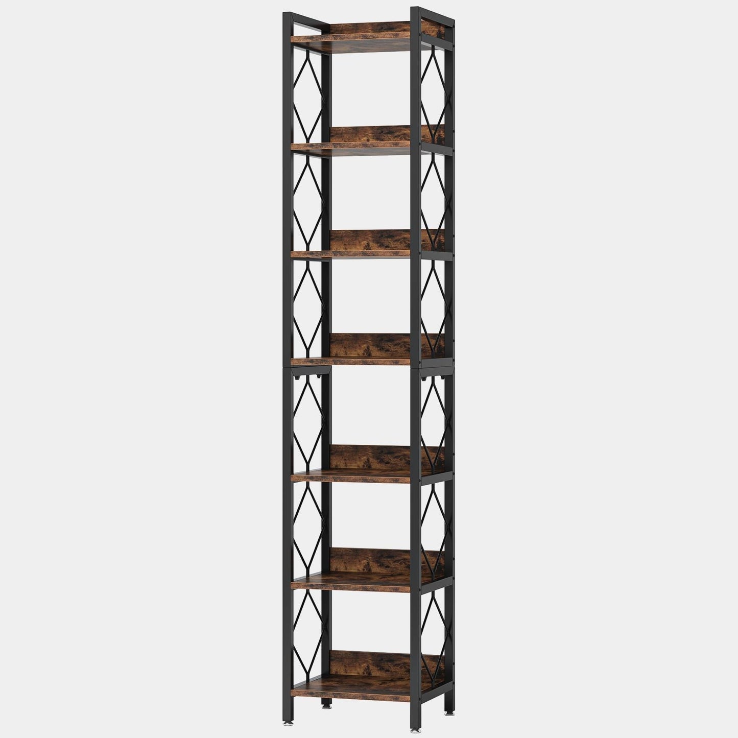 7-Tier Corner Shelf, 78.7" Narrow Bookshelf Corner Bookcase Tribesigns