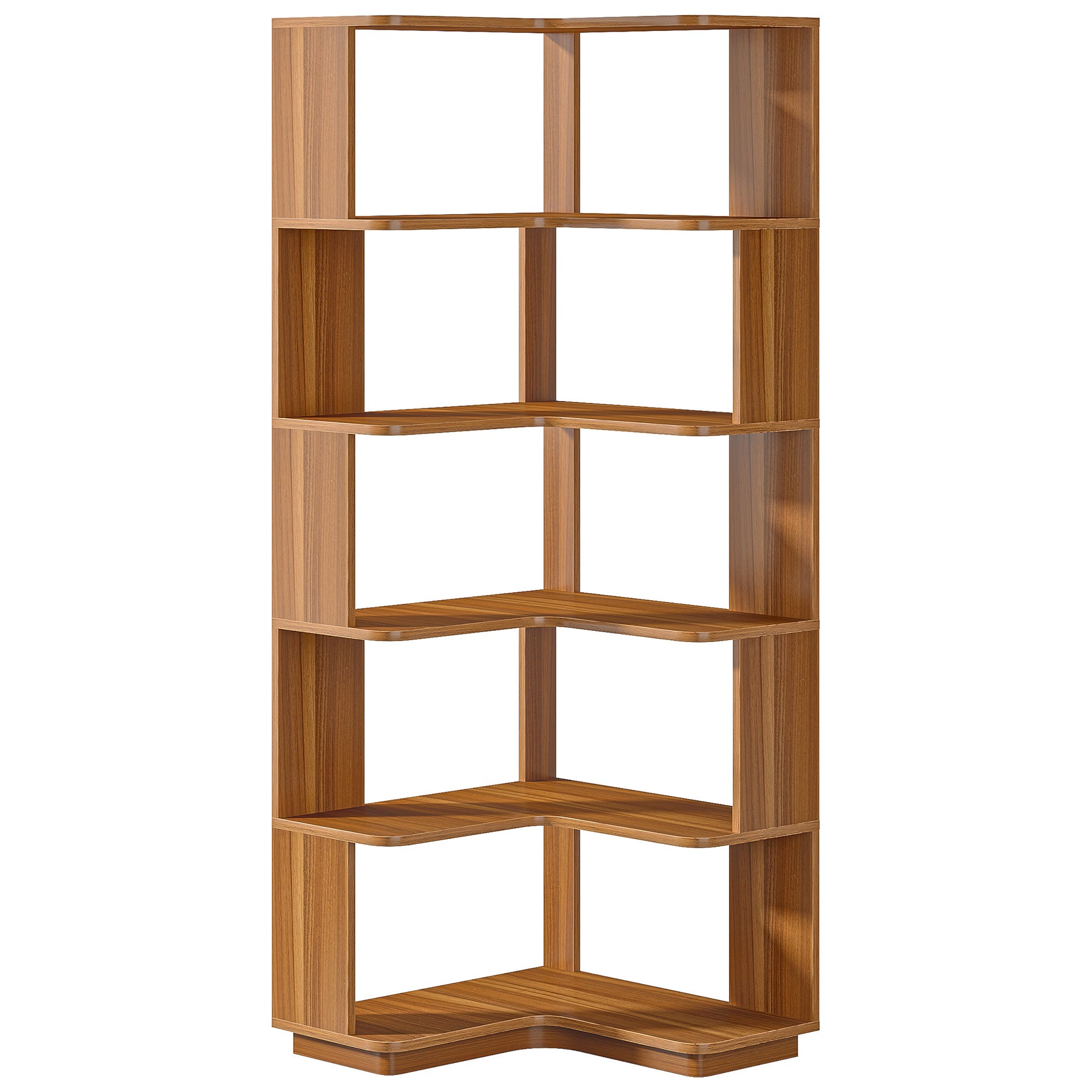 6-Tier Corner Bookshelf, 64.96" Corner Bookcase with Anti-Drop Panel