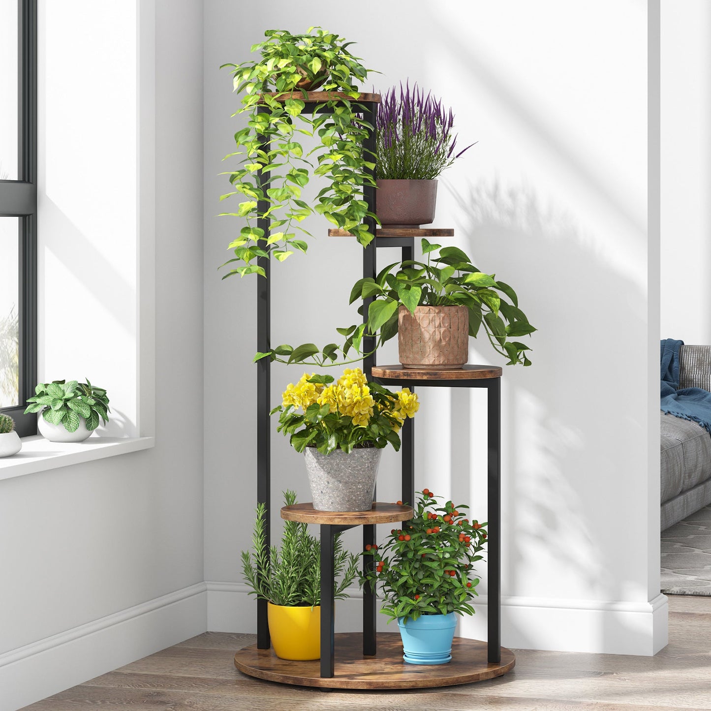 Plant Stand, 4-Tier Plant Shelf Holders Corner Flower Pot Stands Tribesigns