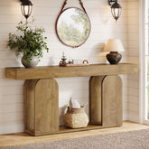 180cm Extra Long Farmhouse Console Table with 2-Tier Storage Shelf, Wooden Entryway & Sofa Table 3