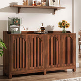 145cm Farmhouse Sideboard Buffet Cabinet with Shutter Doors, Freestanding Storage Cabinet for Kitchen & Dining Room 3