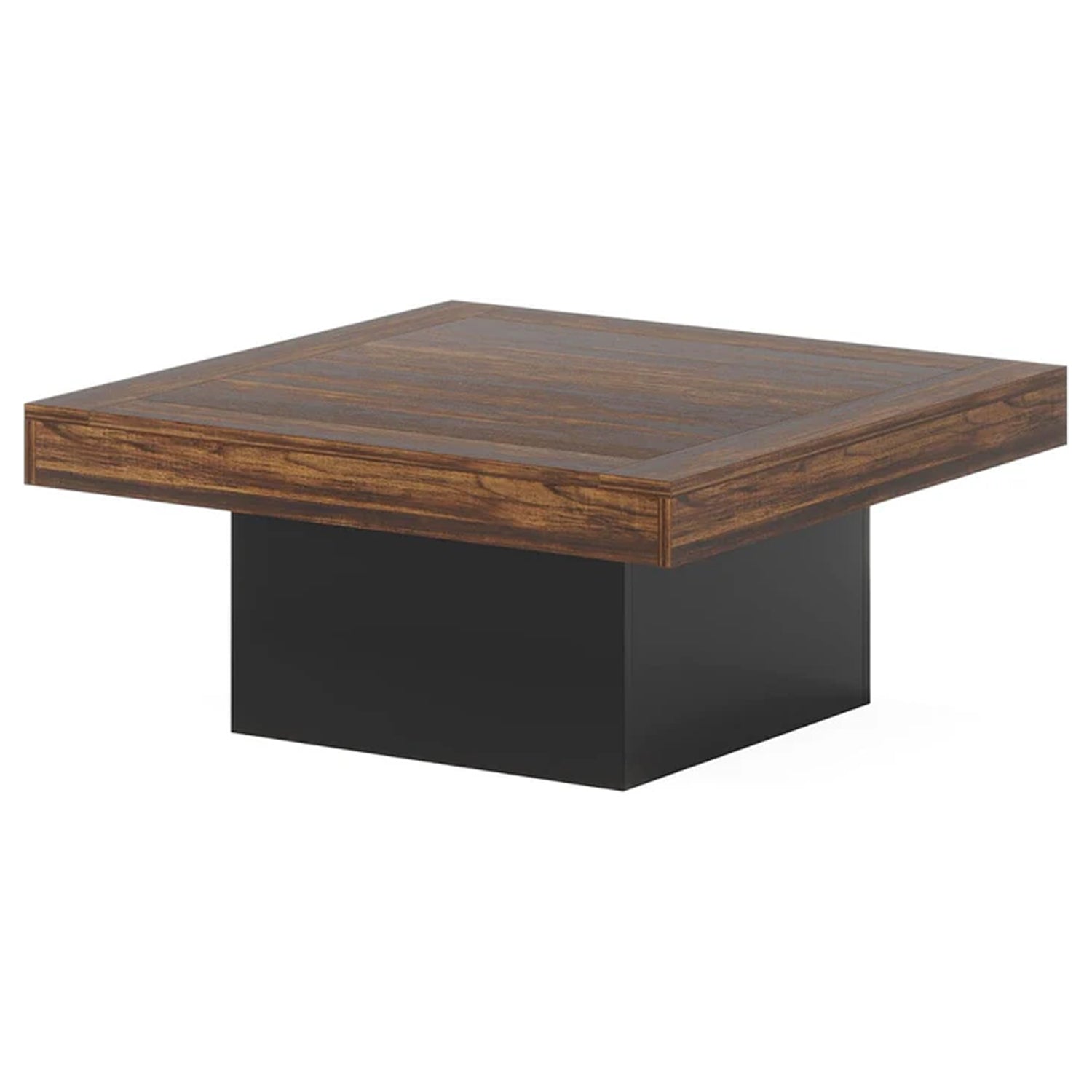 90cm Square Coffee Table with LED Lighting, Engineered Wood Low Centre Table