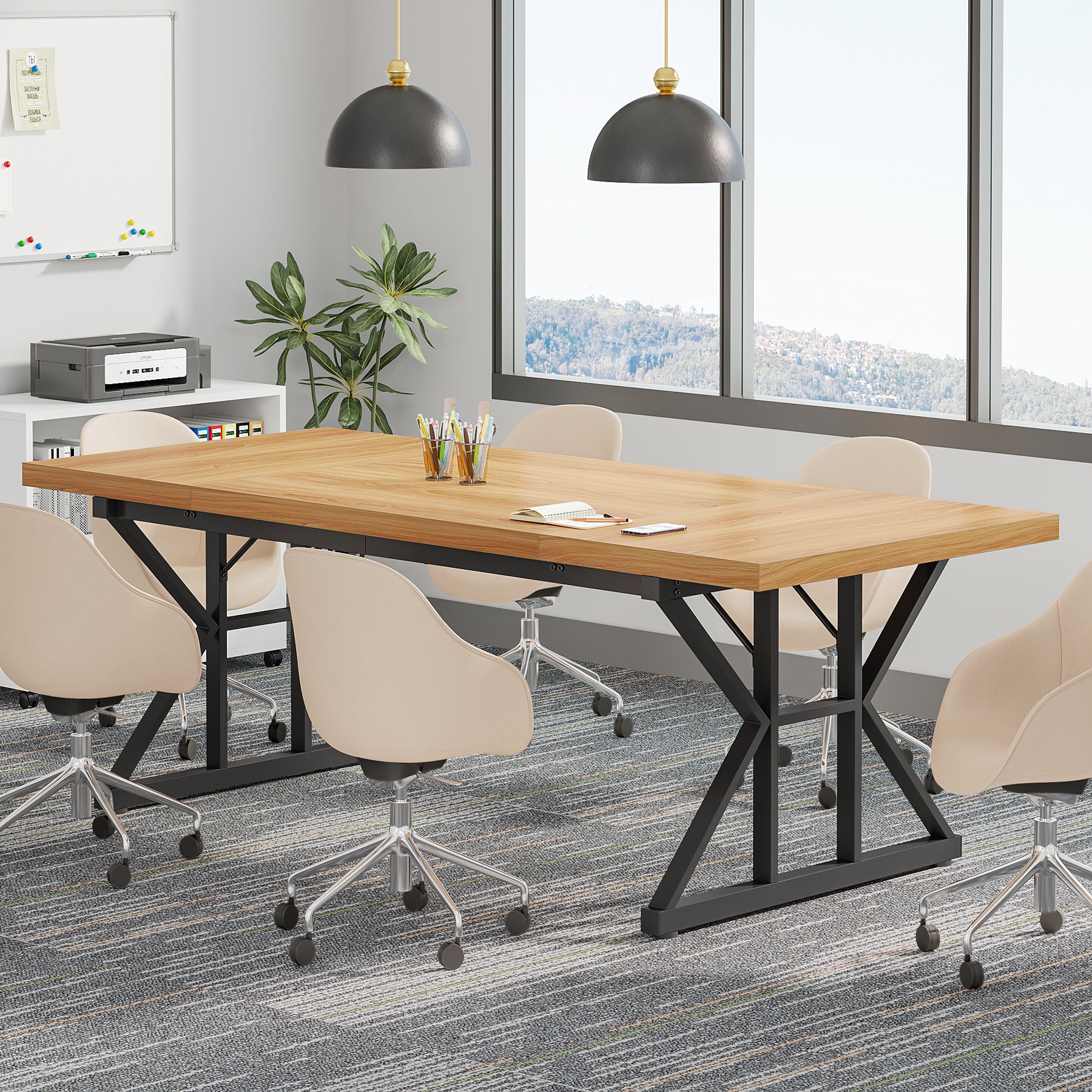 180cm Conference Table, Rectangle Meeting Room Table Executive Desk