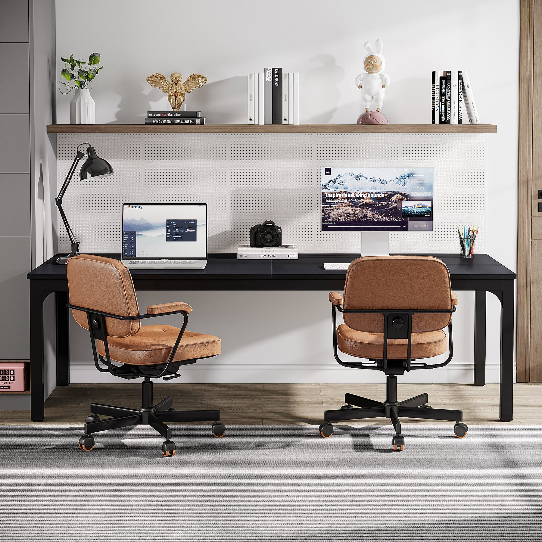 Rectangle Executive Desk, 200cm Computer Desk 6FT Conference Table