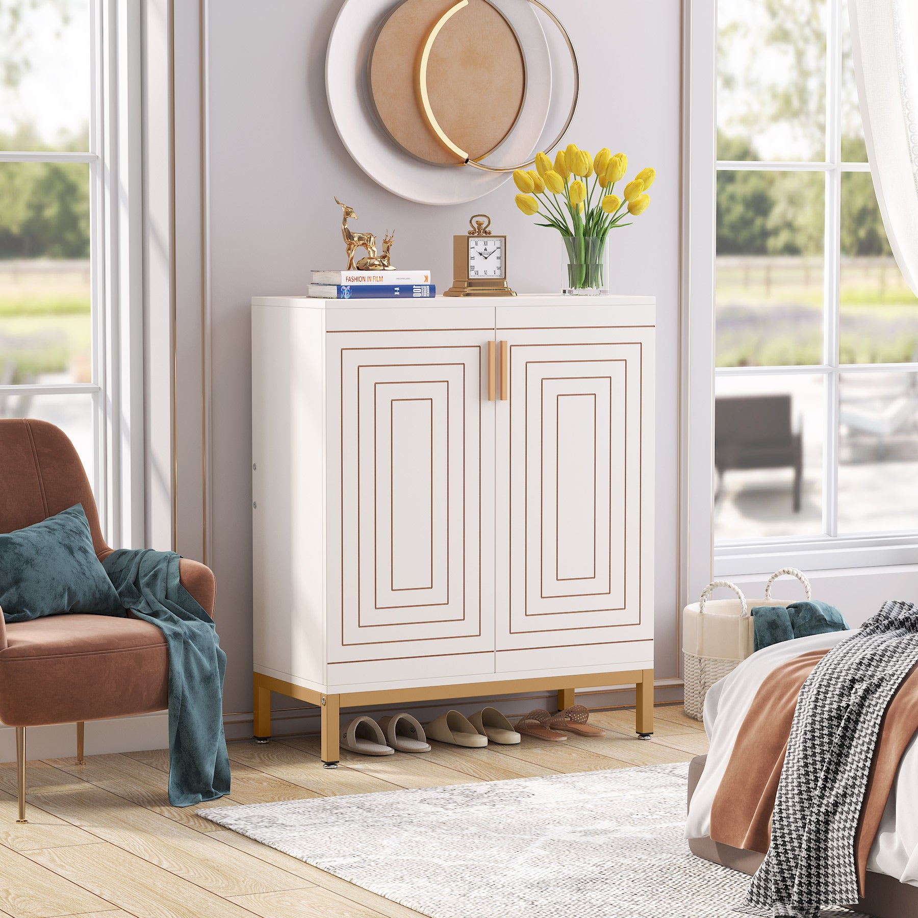 5-Tier Shoe Cabinet, 20 Pairs Entryway Shoe Racks Organizer with Shelves