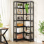 Industrial 7-Tier Corner Bookshelf Etagere
