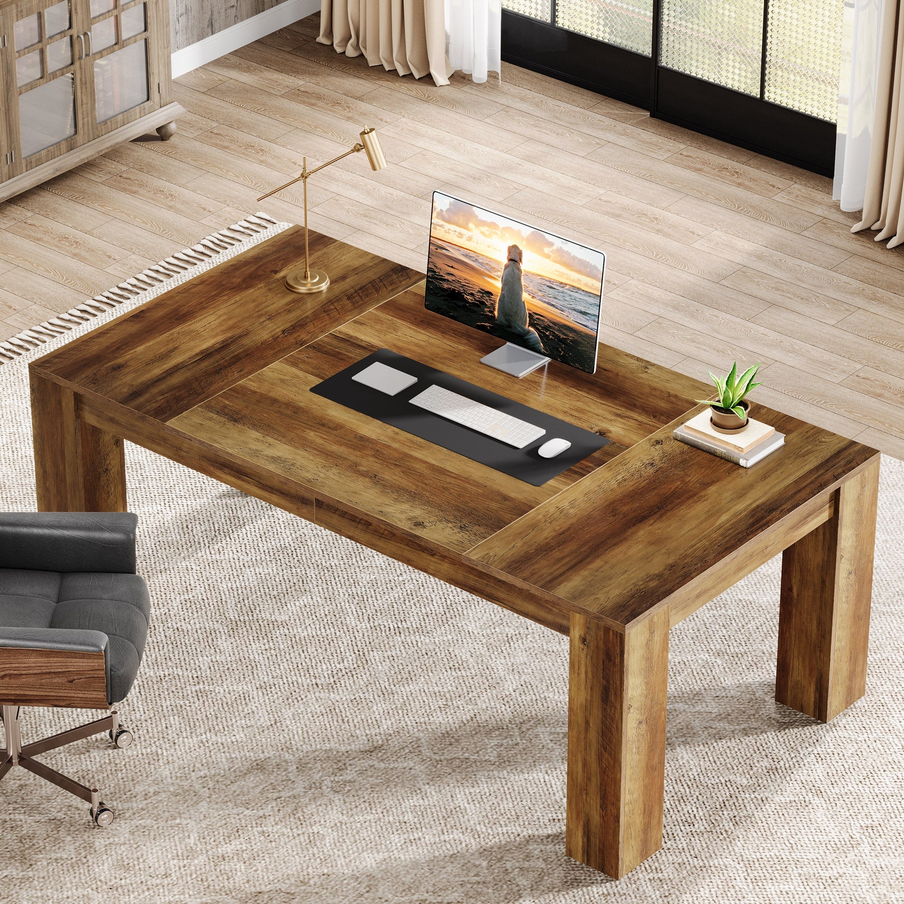 160cm Computer Desk, Executive Desk Office Writing Table Workstation