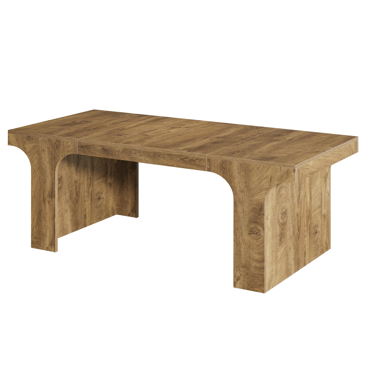 180 cm Dining Table for 6-8, Modern Wood-Look Dining Table