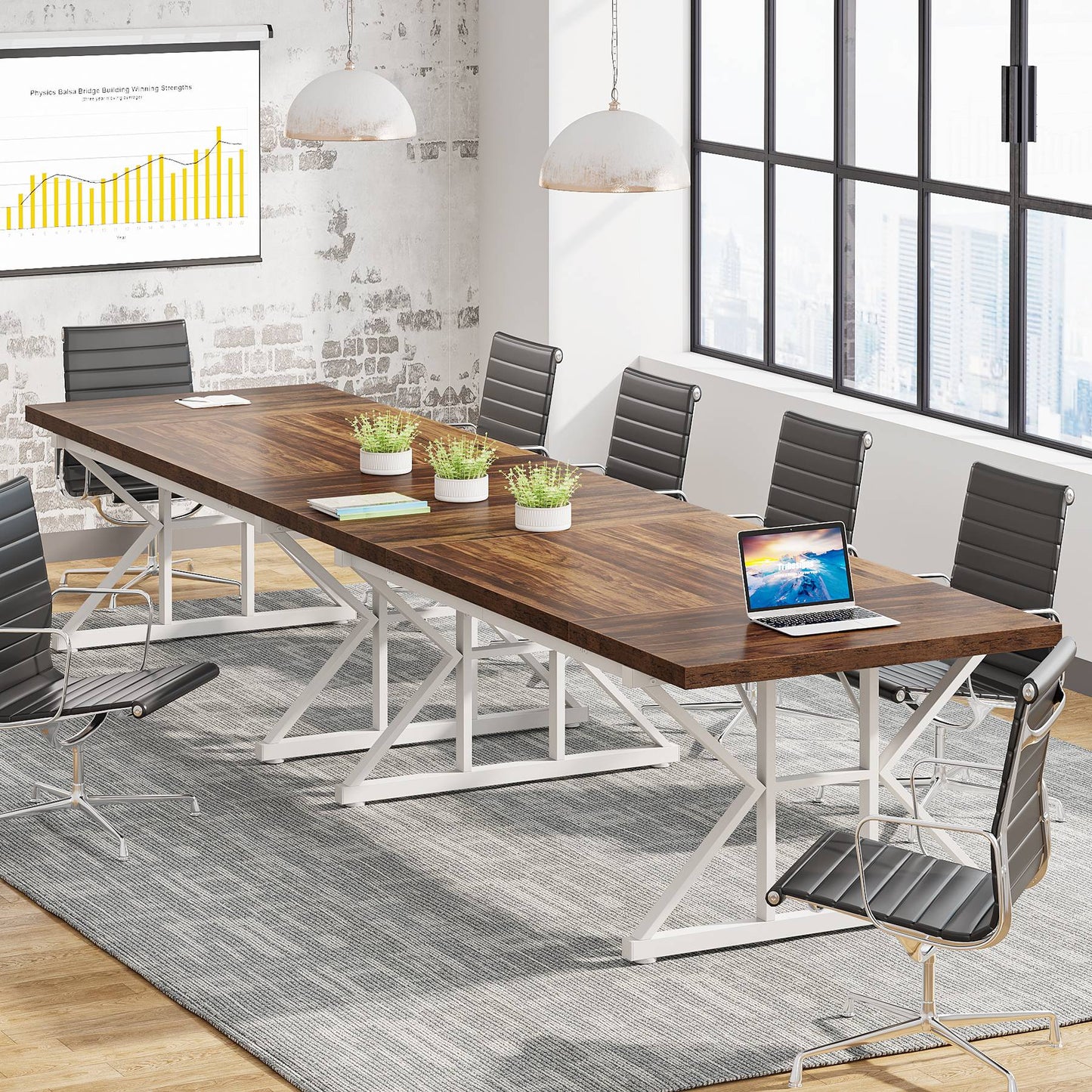 Tribesigns Conference Table, 6FT Rectangle Meeting Room Table Executive Desk Tribesigns