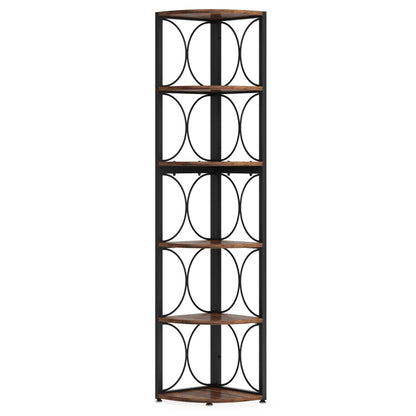 Tribesigns Corner Shelf, 67" Corner Bookshelf Bookcase 6-Tier Storage Rack Tribesigns