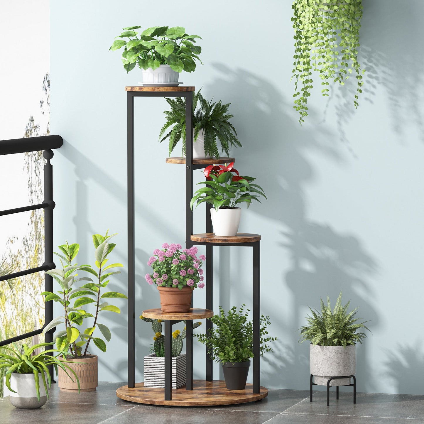 Plant Stand, 4-Tier Plant Shelf Holders Corner Flower Pot Stands Tribesigns