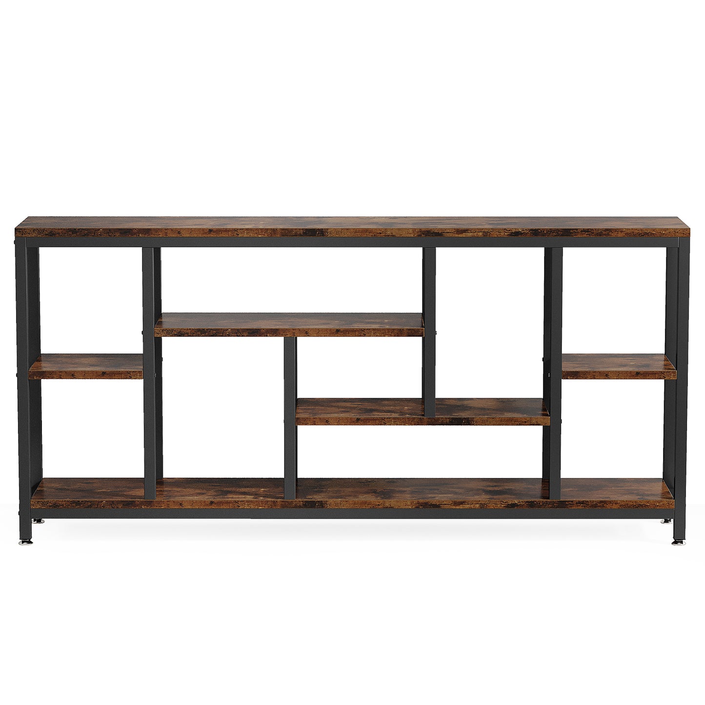 180 cm Console Table, Long Sofa Table with 3-Tier Storage Shelves