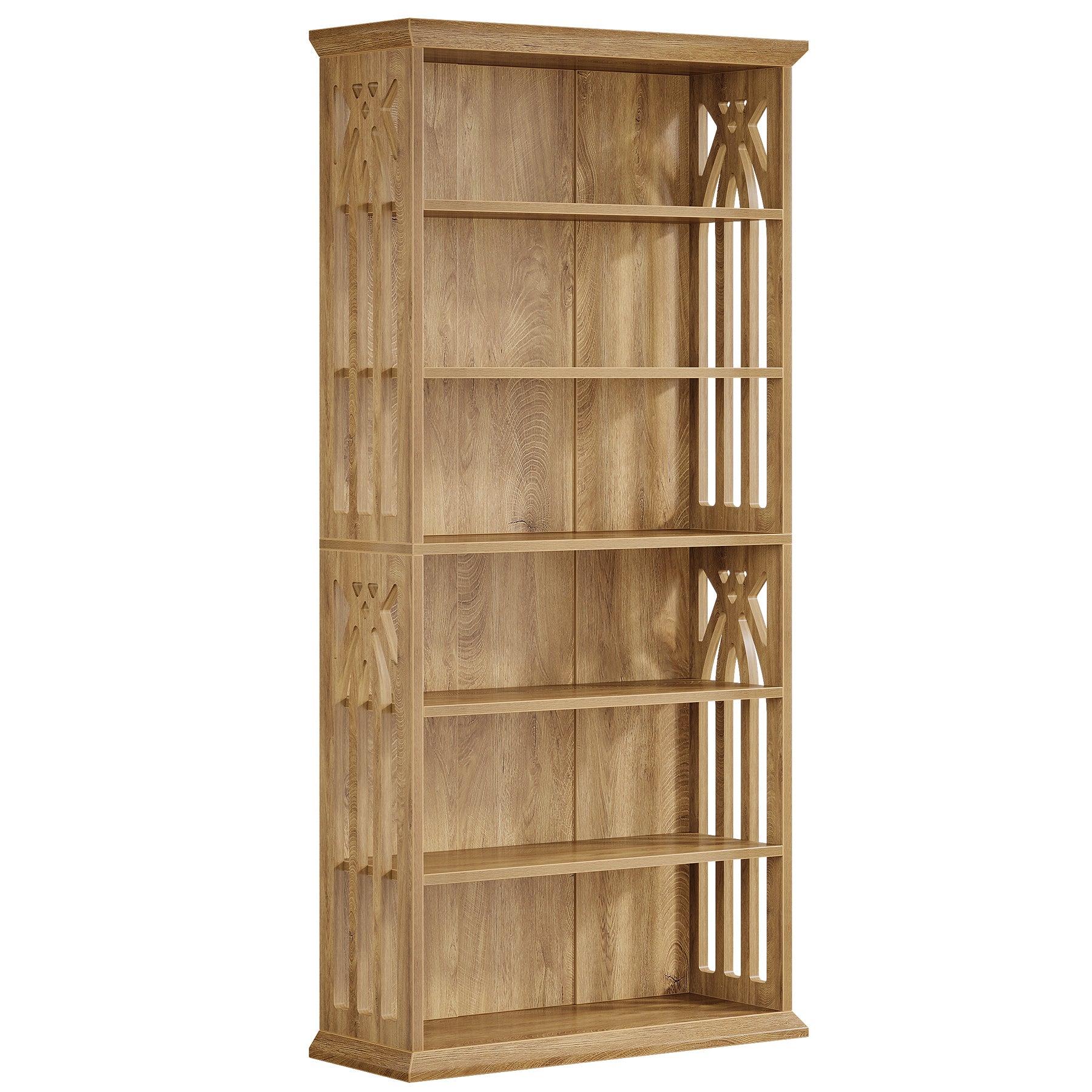 190cm 6-Tier Bookshelf, Tall Bookcase with Adjustable Display Shelves