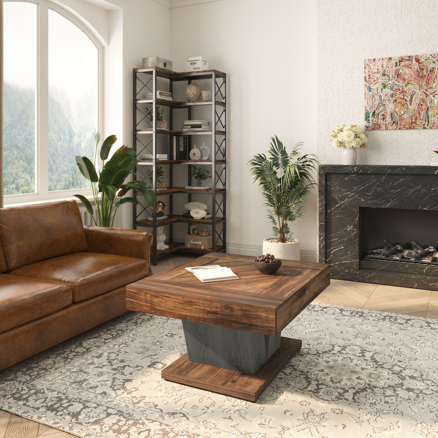 80 cm Coffee Table, Square Center Table Cocktail Tea Accent Table