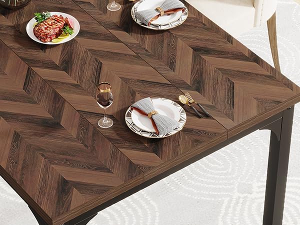 180cm Dining Table, Rectangular Wooden Kitchen Table for 6-8