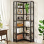 Industrial 7-Tier Corner Bookcase Etagere