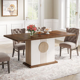 55" Rectangular Dining Table, Farmhouse Wood Kitchen Table for 4 to 6 People Tribesigns 3